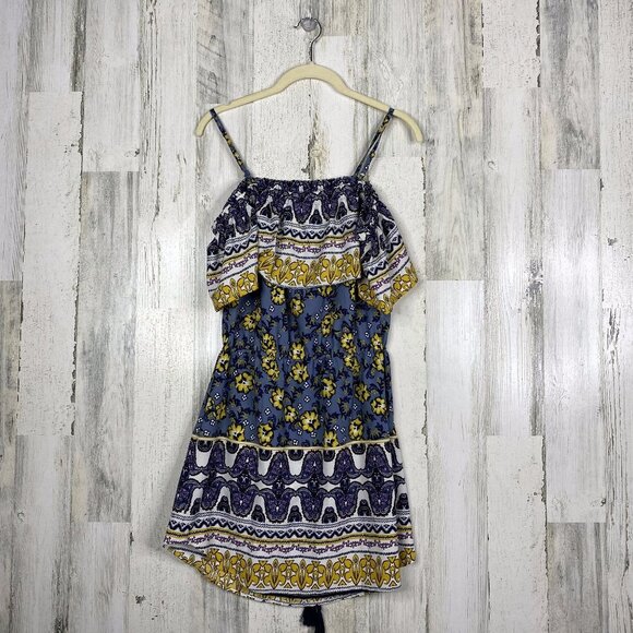 NWT Indulge In Style Blue & Yellow Sundress Sz M - Picture 2 of 5